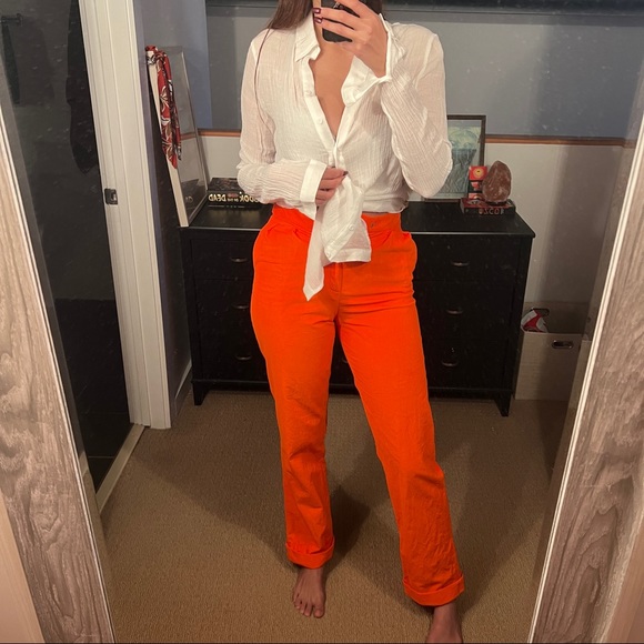 Diane Ducasse Bright Orange Jules Straight Trouser ✨Rare Find✨ - Picture 5 of 14